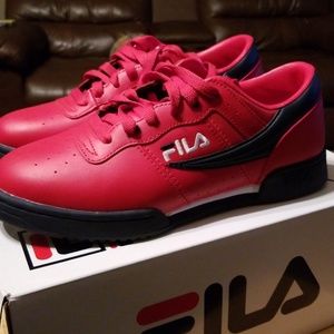 Red FILA tennis shoes